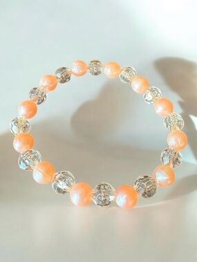 Peach Color Beaded Bracelet